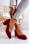 Suede Pumps On A Block Heel Sergio Leone PB178 Maroon