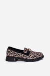 Leather Patent Loafers Leopard Vinceza 66790 Black