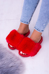 Lu Boo Red Women's Flip Flops Fur XXL