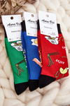 Men's Socks with Asian Noodle Patterns in Red