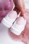 Sporty Women's Shoes Thick Sole White Pink Skirt