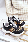 Children's Sport Shoes With A Leopard Pattern Black Penny