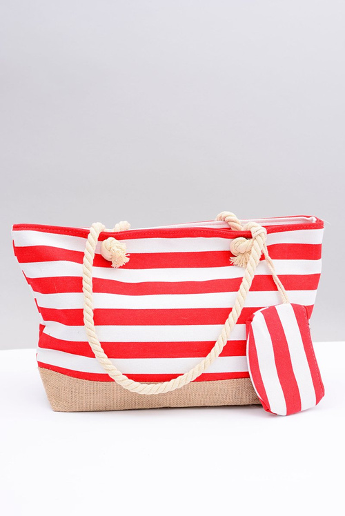 Women's Red Large Navy Beach Handbag