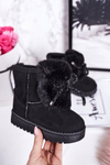 Children's Snow Boots Insulated With Fur Suede Black Amelia