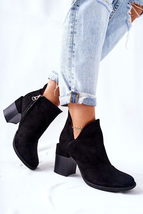 Women’s Boots On High Hee Trimmed Black Meliori