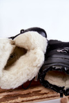Children's Warm Snow Boots With Zipper Black Leena 