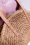 Women's Bag Braided 100% Paper Luna Camel