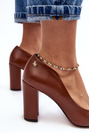 Leather Heels on a Stiletto Laura Messi 2624/237 Brown