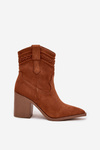 Women's cowboy ankle boots on heel Camel Jessa