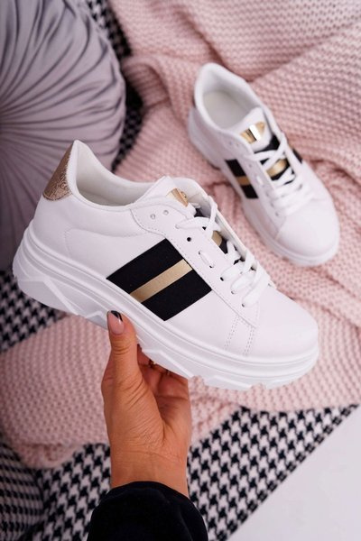 Sporty Women's Thick Sole Shoes White Marche