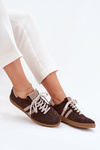 Zazoo N1068 Suede Low Sneakers Women's Chocolate