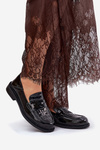 Lacquered Leather Moccasins Women Vinceza 91125 Black