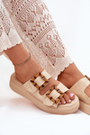 Women's Platform Sandals With Buckles Beige Xanivia