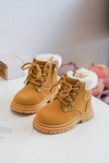 Children's Trapper Boots with a Zip and Sheepskin Camel Marialee