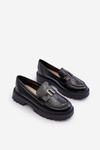Girls' Loafer Moccasins with Ornament Black Elvilda