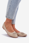 Ballet Flats On Flat Sole With Decoration Beige Ainoria