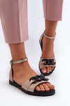 Women's Flat Sandals With Chain Vinceza 17320 Gold