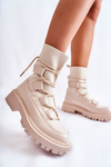 Women's Boots Workers With A Sock Beige Fallor