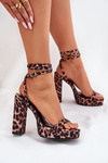 Women's Heeled Sandals with Strap Leopard Fevenne