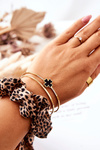 Steel Bracelets Clover Black and Gold