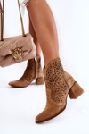 Openwork boots Lewski Shoes 3166 Beige
