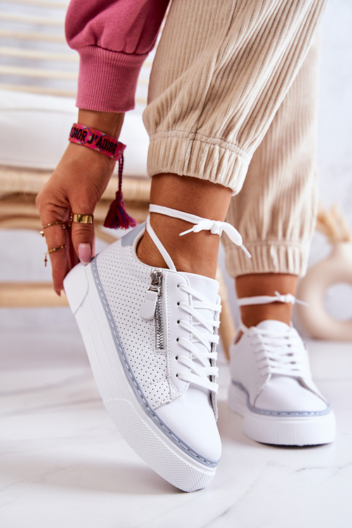 Sports Shoes On The Platform White And Blue Louisa 