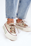 Women's Platform Sneakers Beige GOE RR2N4105