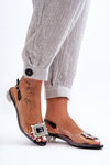 Transparent Sandals with Decorations Black SBarski MR1037-05