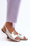 Women's Sandals with Decoration S.Barski KV27-049 Silver