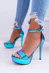 Women's Platform Stiletto Sandals Petrol Blue ShakeIt