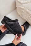 Platform Snow Boots with Sheepskin Black Mesirra