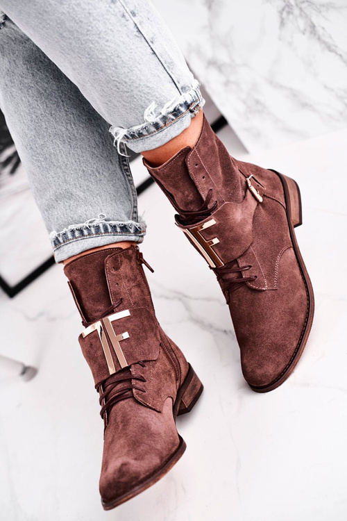 Women’s Suede Boots Brown Nicole 2591