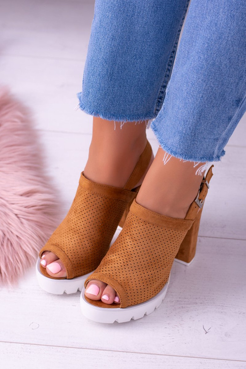 Lu Boo Brown Suede Stiletto Sandals Emare