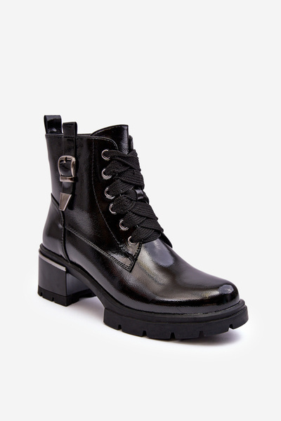 Botki Damskie Lakier Czarne D&A MR870-97