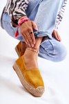 Espadryle Damskie Platforma Żółte Marise