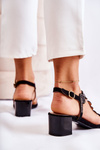 Suede Sandals On Low Heeled Black Wonderland