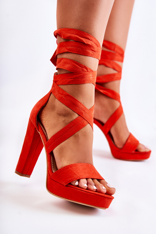 Women's Tiered Stiletto Sandals Red Milla