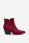 Insulated Cowboy Boots Eco Suede With Zipper Burgundy Virtris