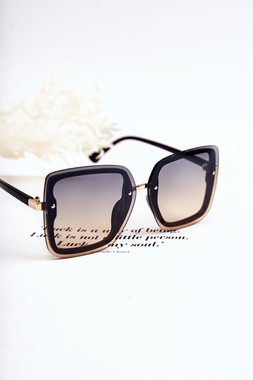 Fashionable Women's Sunglasses V130045 Black and Gold