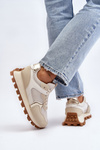 Buty Sportowe Sneakersy Damskie Beżowe Ralita C2145