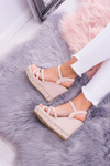 Women's Beige Sandals On Anchor Studs Amare