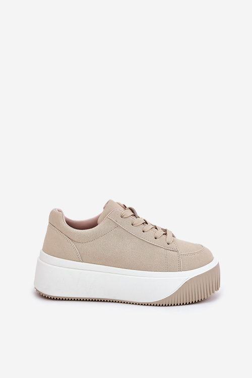 Sneakers On Massive Platform Smooth Beige Tirvanis