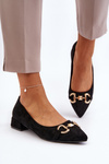 Suede Ballerina Flats with Pointed Toe Black Ethere