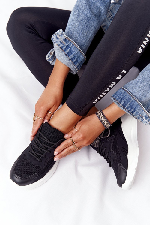 Women's Sneakers On A Chunky Sole Black Delusion