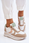 Women's Wedge Sports Shoes White And Beige Neva