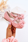 Dětské lakované balerínky s mašlí Pink Zolly