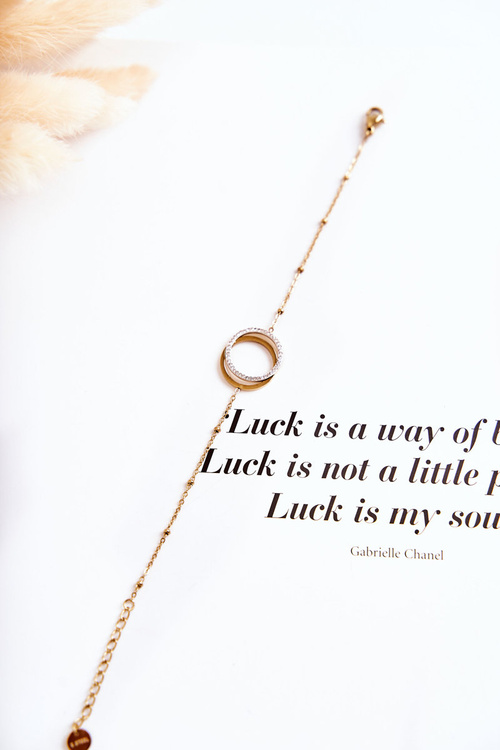 Bransoletka Damska Elegancka Ozdoby Cyrkonie Złota