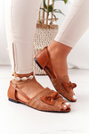 Flat Braided Sandals Lu Boo Camel
