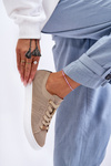 Women's Lace-up Sneakers Beige Etna