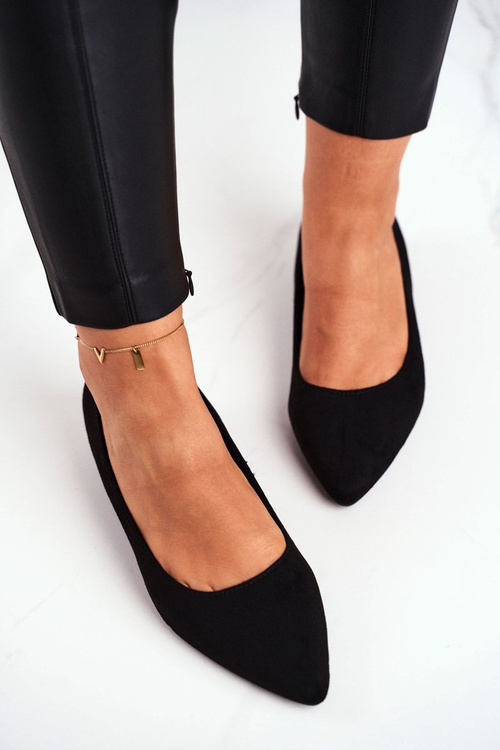Suede Ballerinas Black Elivia